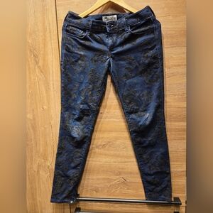 Old Navy Dark Blue Floral Skinny Jeans